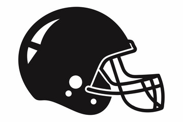 American Football Helmet Silhouette Vector, football helmet flat icon, Helmets black Clip art	