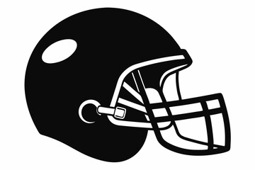 American Football Helmet Silhouette Vector, football helmet flat icon, Helmets black Clip art	