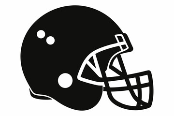 American Football Helmet Silhouette Vector, football helmet flat icon, Helmets black Clip art	