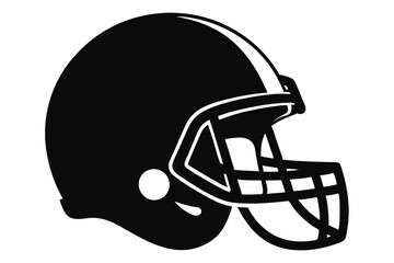 American Football Helmet Silhouette Vector, football helmet flat icon, Helmets black Clip art	