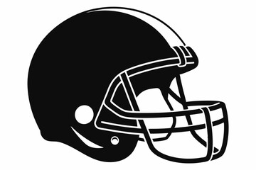 American Football Helmet Silhouette Vector, football helmet flat icon, Helmets black Clip art	