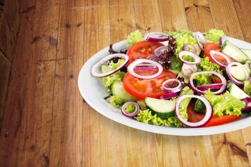 Healthy tasty fresh salad in bowl