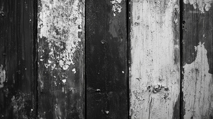 Black and white texture of a wooden wall