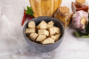 Vegan cuisine - organic tofu cheese