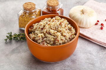 Vegan cuisine - boiled quinoa cereal