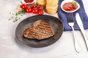 Grilled marble beef steak with sauce
