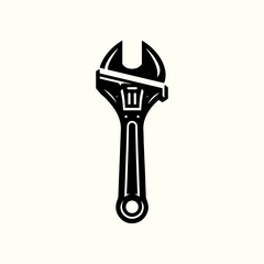 Adjustable Wrench Silhouette Vector Illustration Design