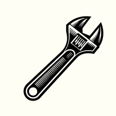 Adjustable Wrench Silhouette Vector Illustration Design