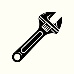 Adjustable Wrench Silhouette Vector Illustration Design