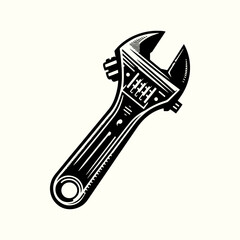 Adjustable Wrench Silhouette Vector Illustration Design