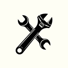 Adjustable Wrench Silhouette Vector Illustration Design