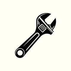 Adjustable Wrench Silhouette Vector Illustration Design