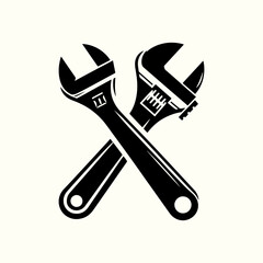 Adjustable Wrench Silhouette Vector Illustration Design