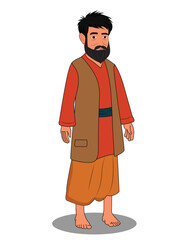 Indian village man cartoon character design