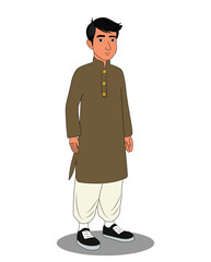 Indian village boy cartoon character design
