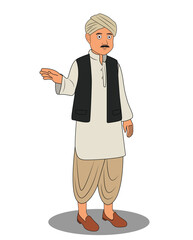 Indian village rich man cartoon character design