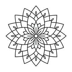 Mandala Background Design Black and White