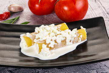 Italian cuisine Cannelloni staffed cheese