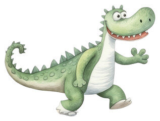 Fototapeta premium PNG Running crocodile animal dinosaur reptile.