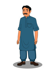 Indian village man cartoon character design