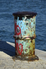 Bollard for mooring boats at the dock