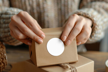 PNG product round sticker mockup, transparent design