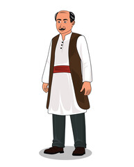 Indian village man cartoon character design
