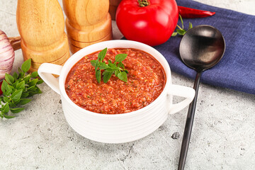 Cold vegan tomato soup Gazpacho
