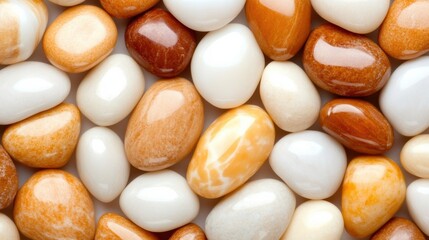 A close up of a bunch of different colored rocks, AI