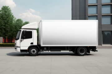Delivery truck png mockup, transparent design