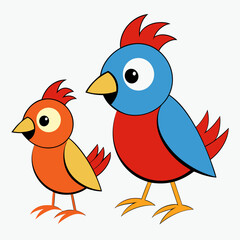 Two birds small illustration art vector