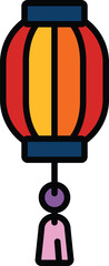 isolate chinese lantern flat icon
