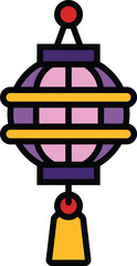 isolate chinese lantern flat icon
