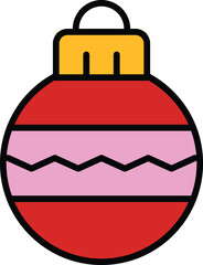 isolate christmas tree ball flat icon