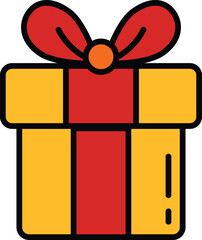 isolate christmas gift box flat icon