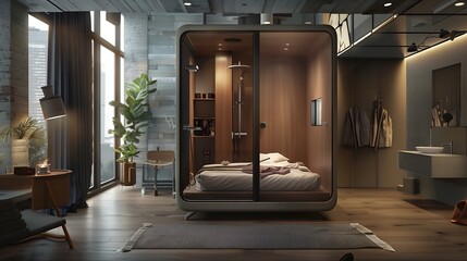 Futuristic  Hotel Capsule Hostel Interior Design	