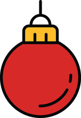 isolate christmas tree ball flat icon