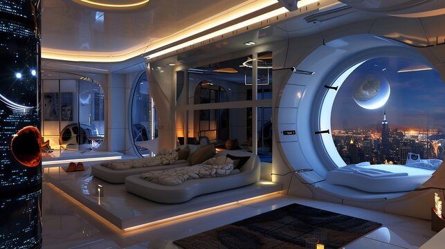 Futuristic  Hotel Capsule Hostel Interior Design	