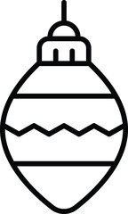 isolate black and white christmas tree ball flat icon