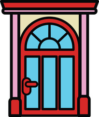 isolate front door flat icon
