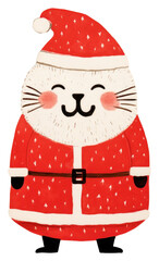 PNG Cat wear santa costume snowman art anthropomorphic.