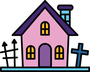 isolate vampire castle flat icon