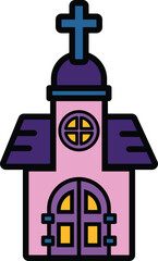 isolate vampire castle flat icon