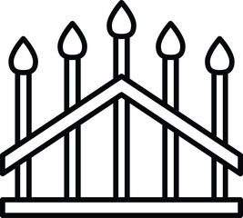 isolate black and white fence flat icon