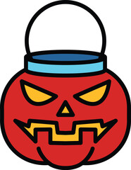 isolate halloween pumpkin flat icon