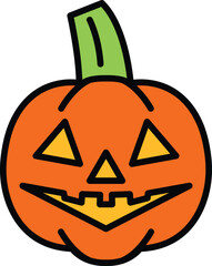 isolate halloween pumpkin flat icon