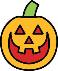 isolate halloween pumpkin flat icon