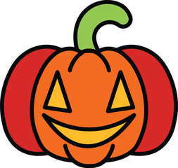 isolate halloween pumpkin flat icon