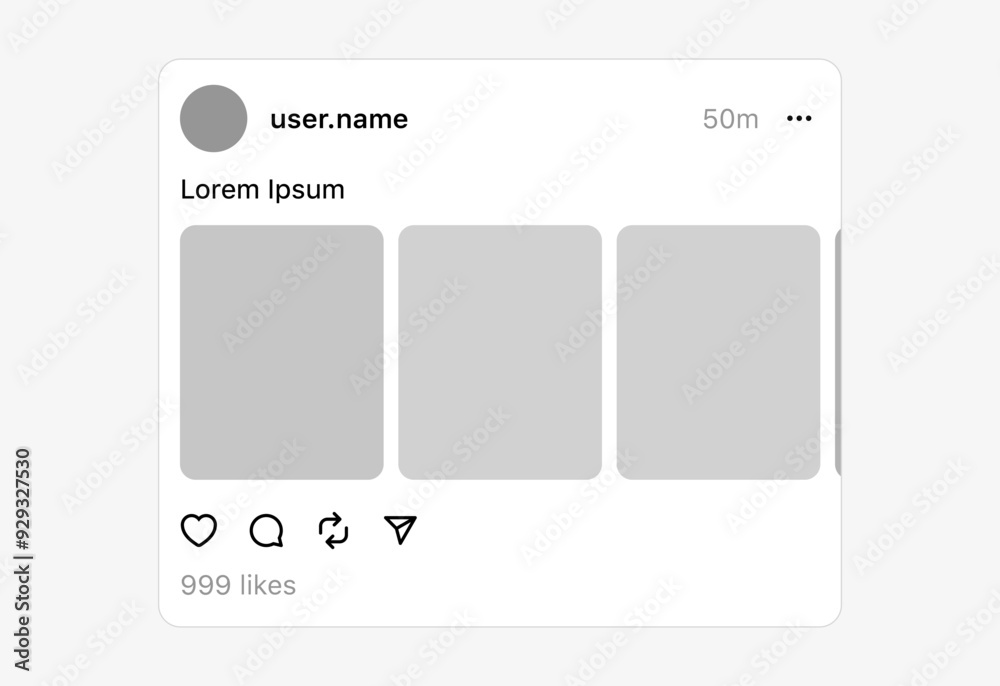 Aufkleber social media post mockup vector. social media carousel post template photos frame, feed web post moc