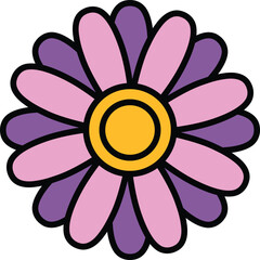 isolate chinese flower flat icon